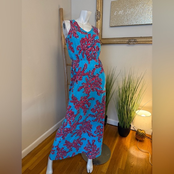 Lilly Pulitzer Mills Maxi Dress Rhode Island Reef Sleeveless Red Blue Size S - Picture 2 of 6